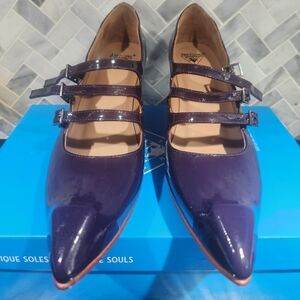 John Fluevog Classy Bach 3 Strap Mary Jane Leather Women's Size 7 Shoes